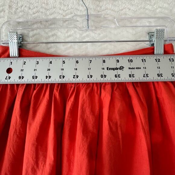 Asos Orange Floral Embroidered Scalloped Hem Boho Cottagecore Midi Skirt Women 6 - Picture 3 of 5